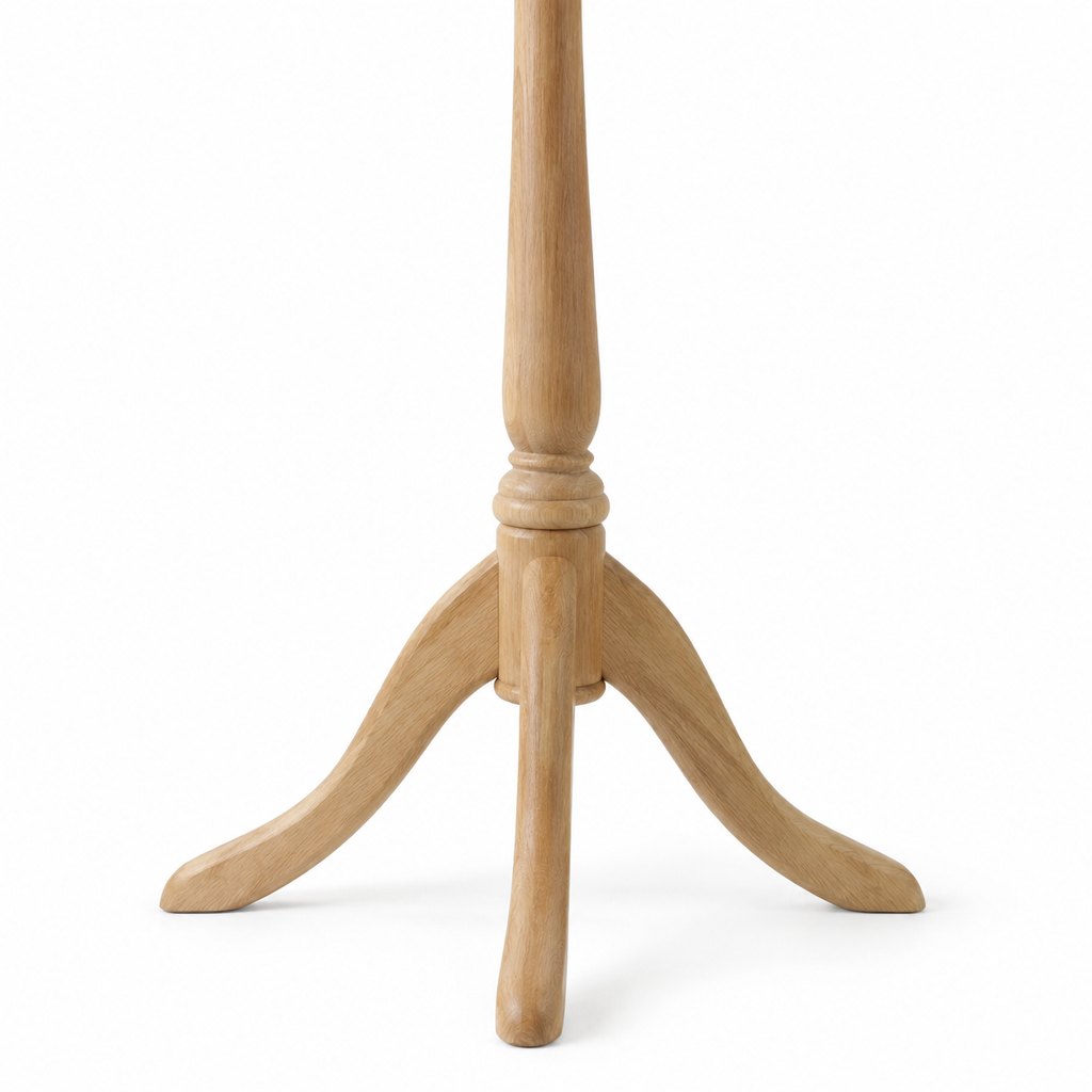 Freya freestanding solid oak coat rack with eight carved pegs — view 5