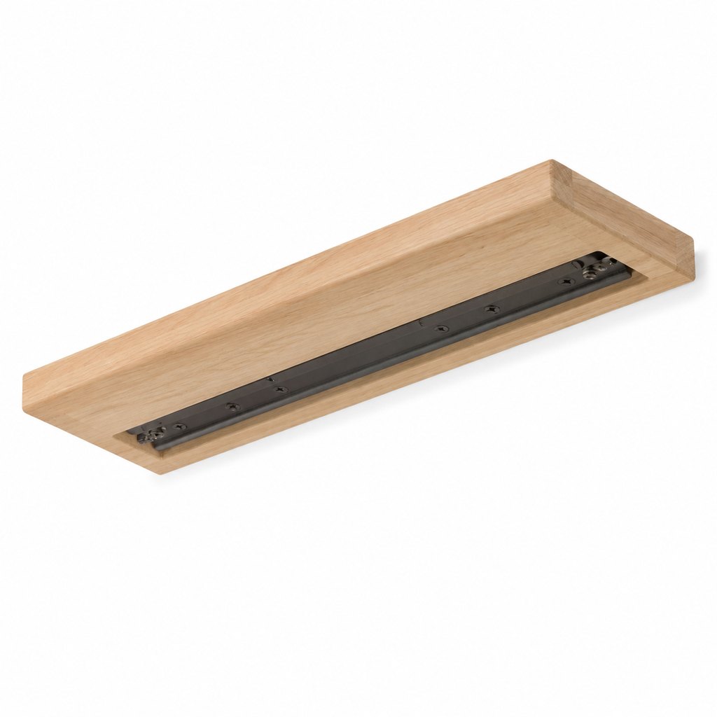 Fjord solid oak floating wall shelf with hidden steel brackets — view 5
